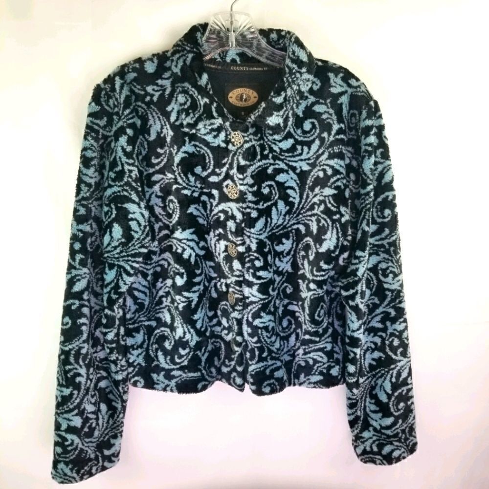 County Clothing Company Velour Fleece Cardigan.
